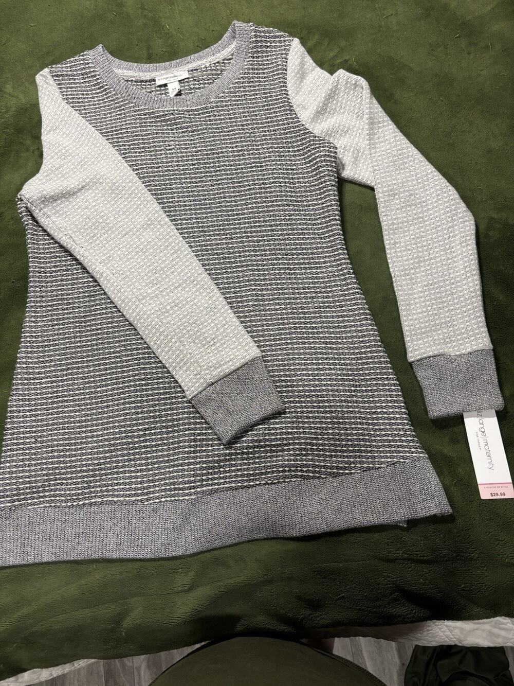Liz Lange Maternity Sweater Long Sleeve Size Small Gray Knit Women's New NWT